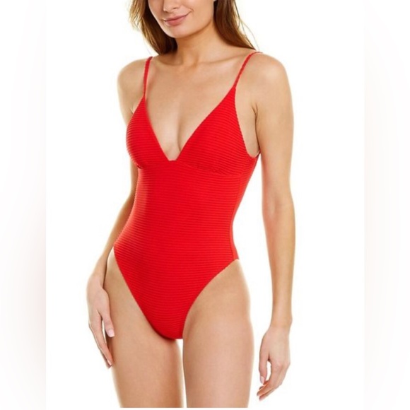 Vix Other - VIX by Paula Hermanny Swimwear One Piece Dune Iza Red Swimsuit Sz M